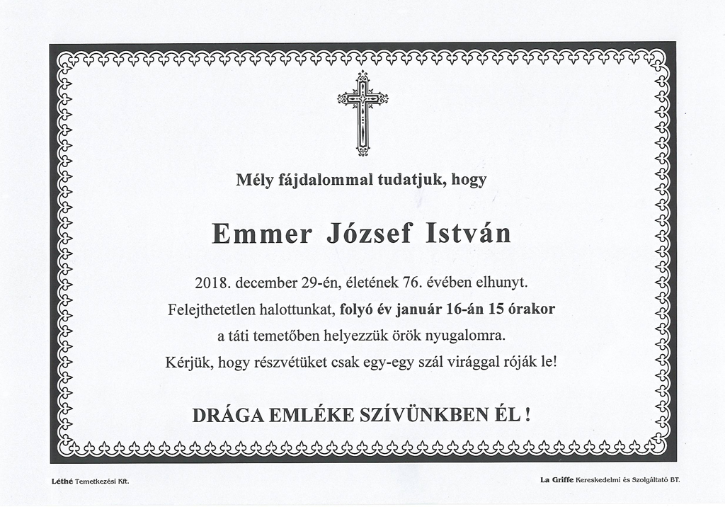 gyaszhir emmer jozsef